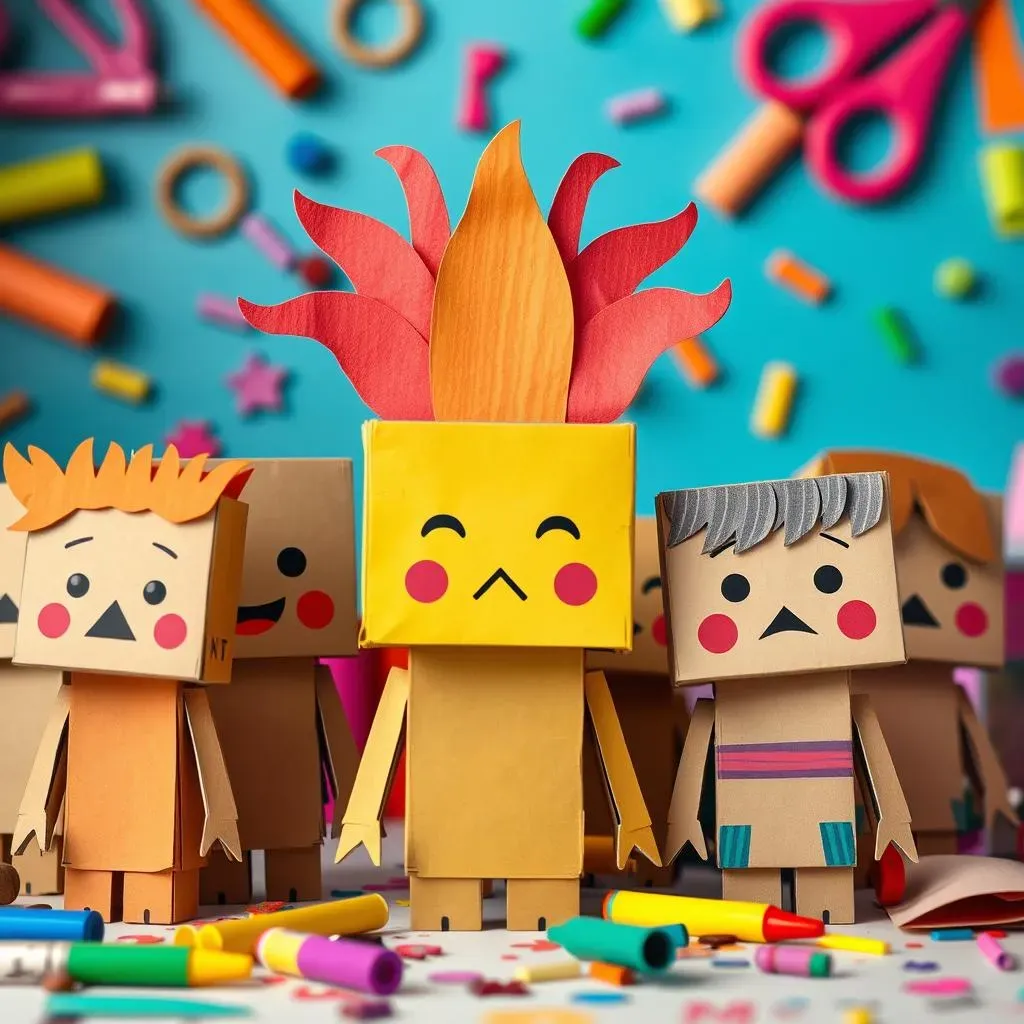 Crafting Cardboard Characters: The Base for Our Paper Hair
