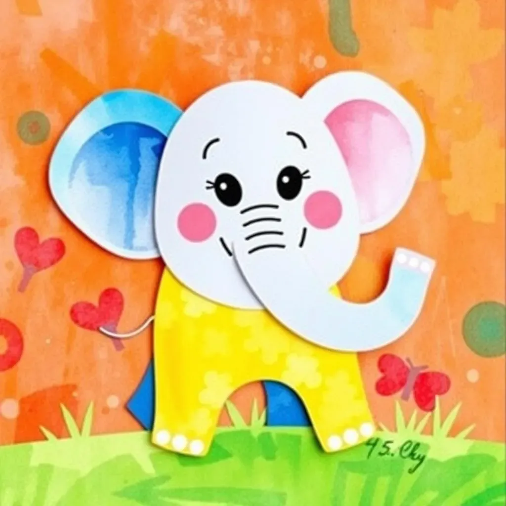 Easy Elephant Paper Cutting for Little Hands