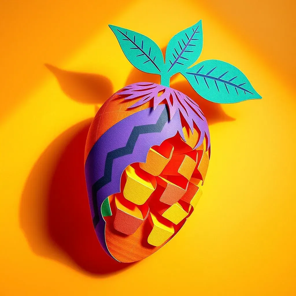 Amazing Mango Paper Cutting: Zig Zag Craft Fun